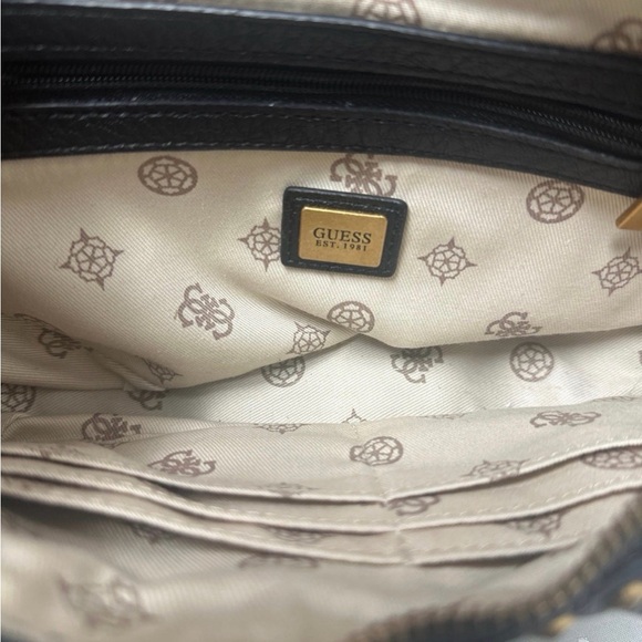 GUESS Black Shoulder Bag with Gold Accents - Picture 4 of 6